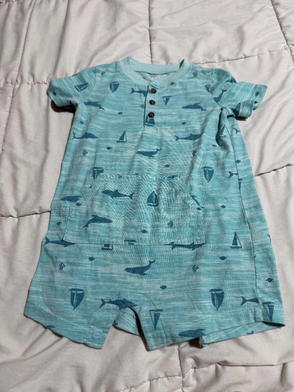 Blue 24 Month Boys Romper Carters Sailboat Whale New Without Tags